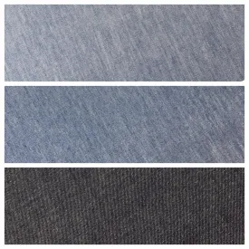 4oz Washed Denim Light-medium-dark blue 100% Cotton Fabric 146cm wide  M615 Mtex