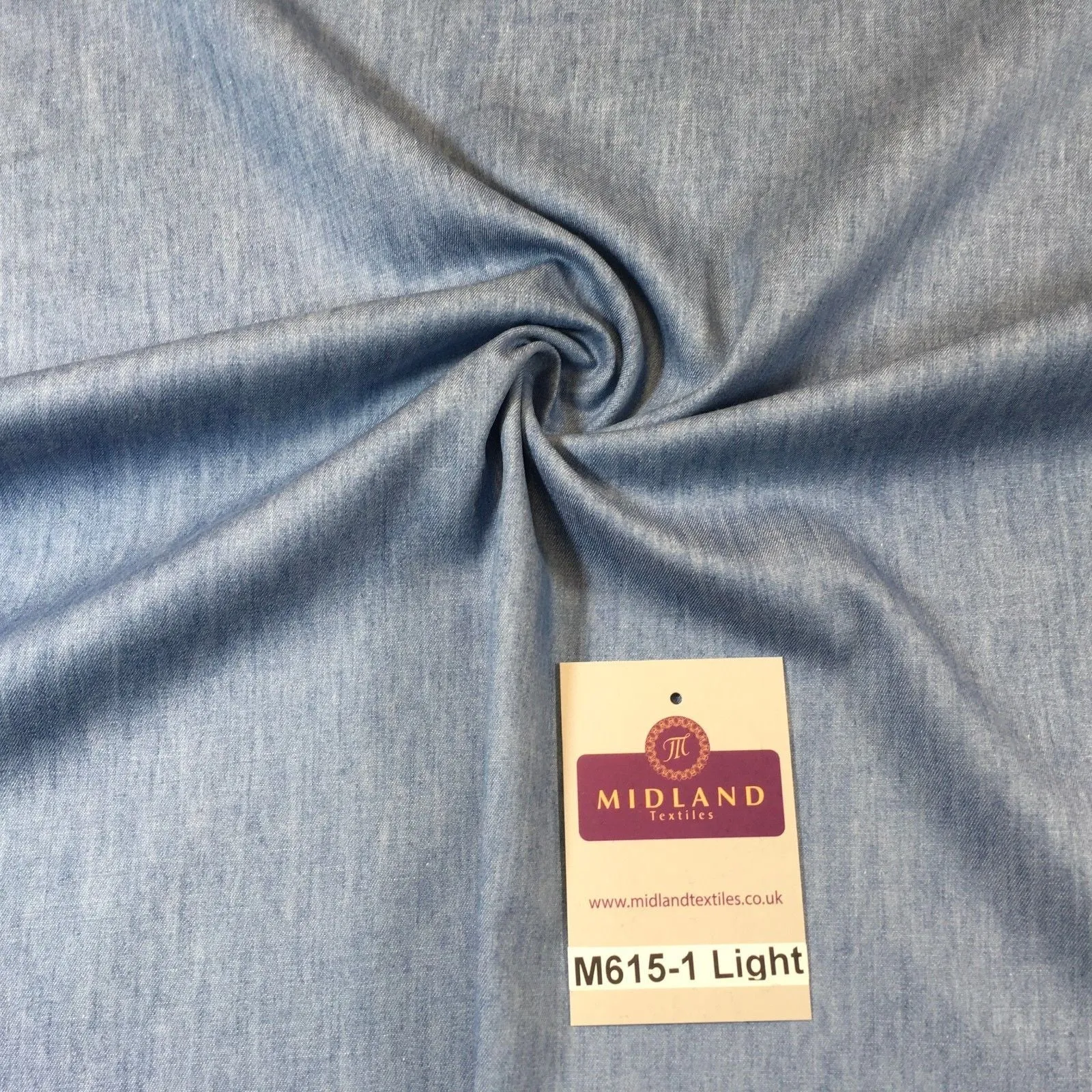 4oz Washed Denim Light-medium-dark blue 100% Cotton Fabric 146cm wide  M615 Mtex