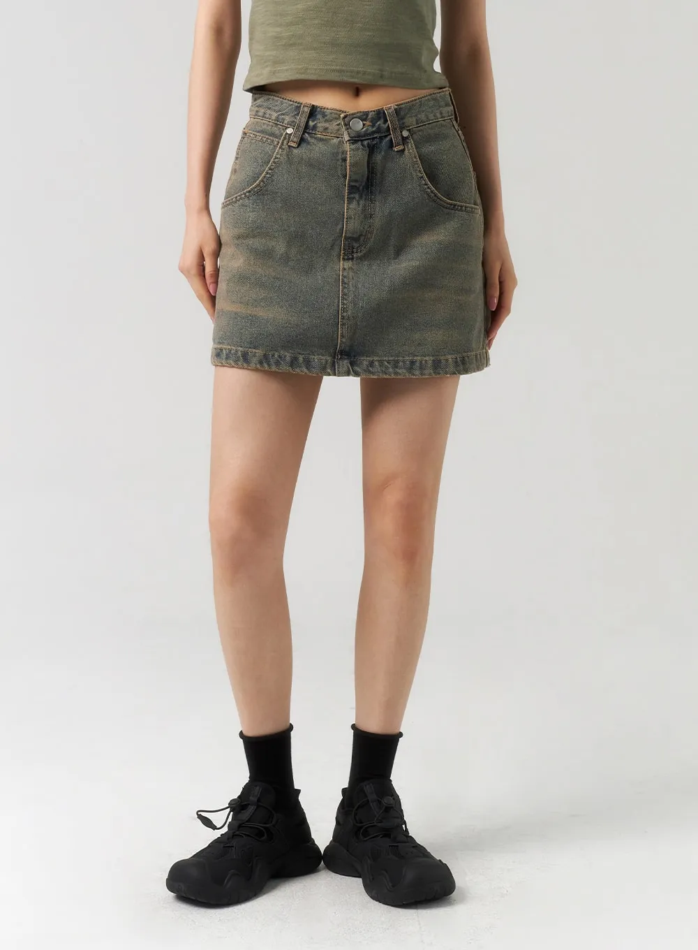 A-Line Denim Mini Skirt CU321