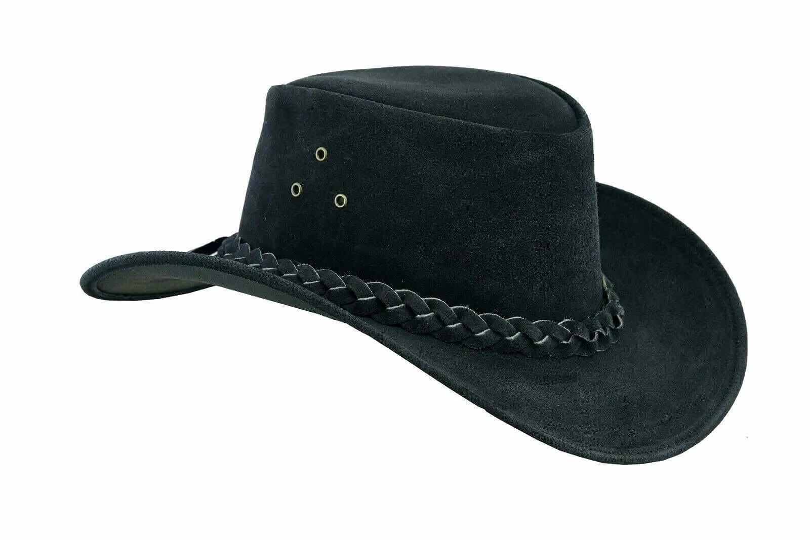 Australian Western style Cowboy Hat Real Leather with Chin Strap