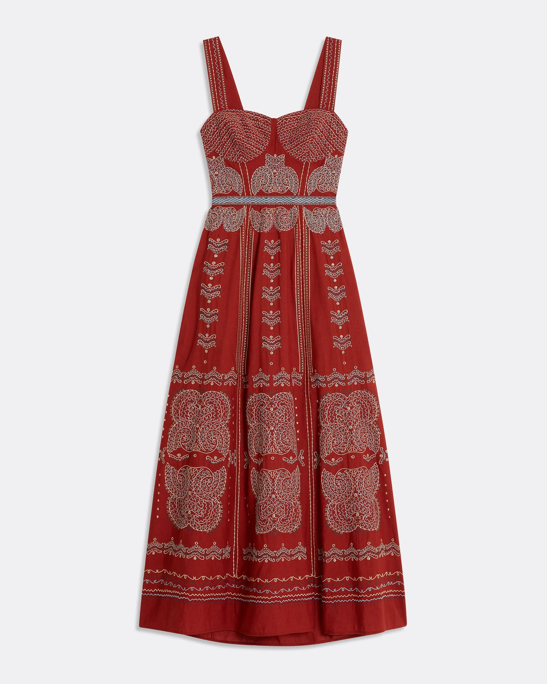 Azzurra Dress with Karabuk Embroidery