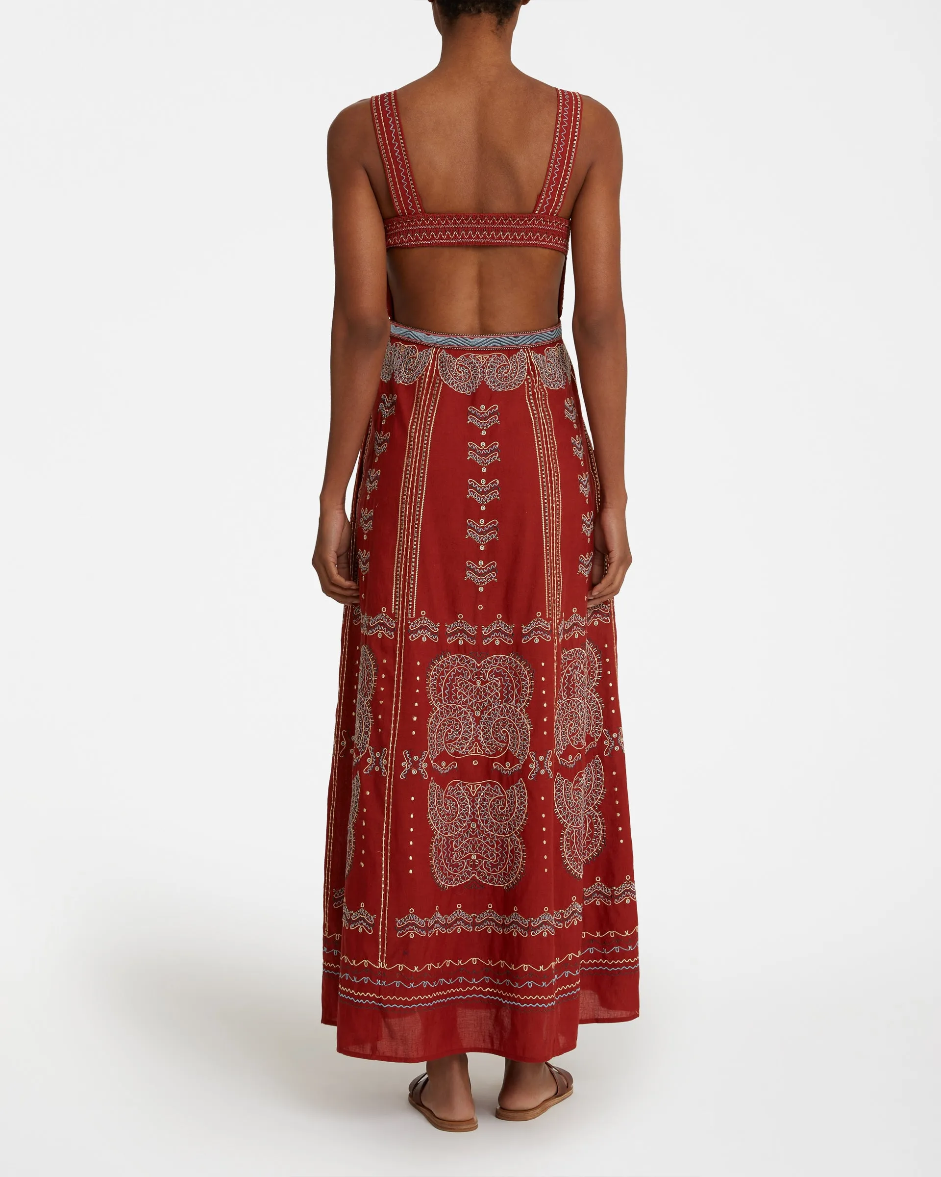 Azzurra Dress with Karabuk Embroidery