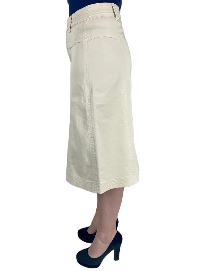 Beige A-Line Skirt Style 216-31D