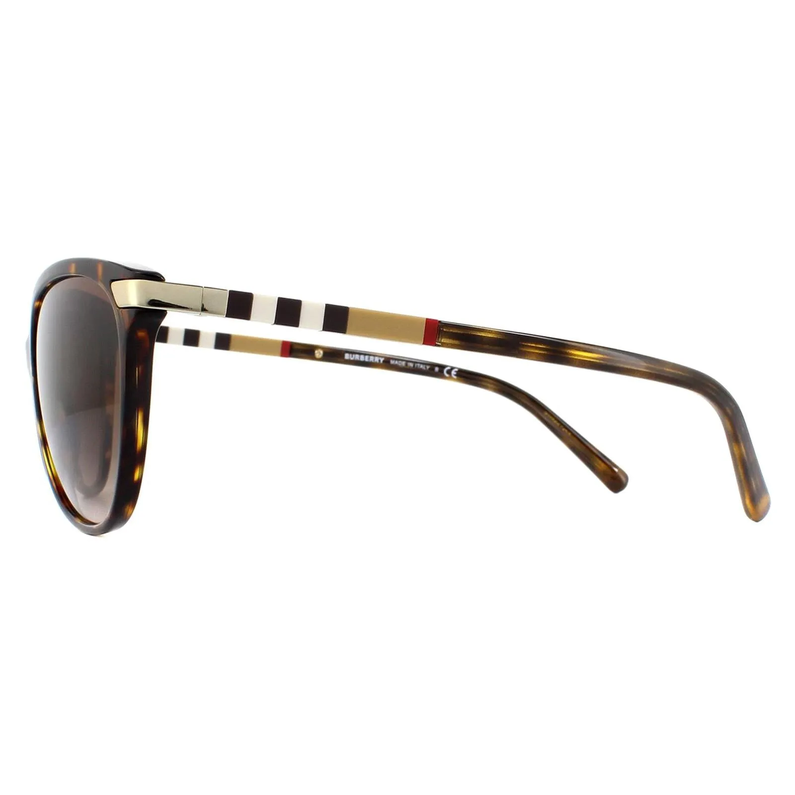 Burberry Sunglasses BE4216 300213 Dark Havana With Gold Detailing Brown Gradient