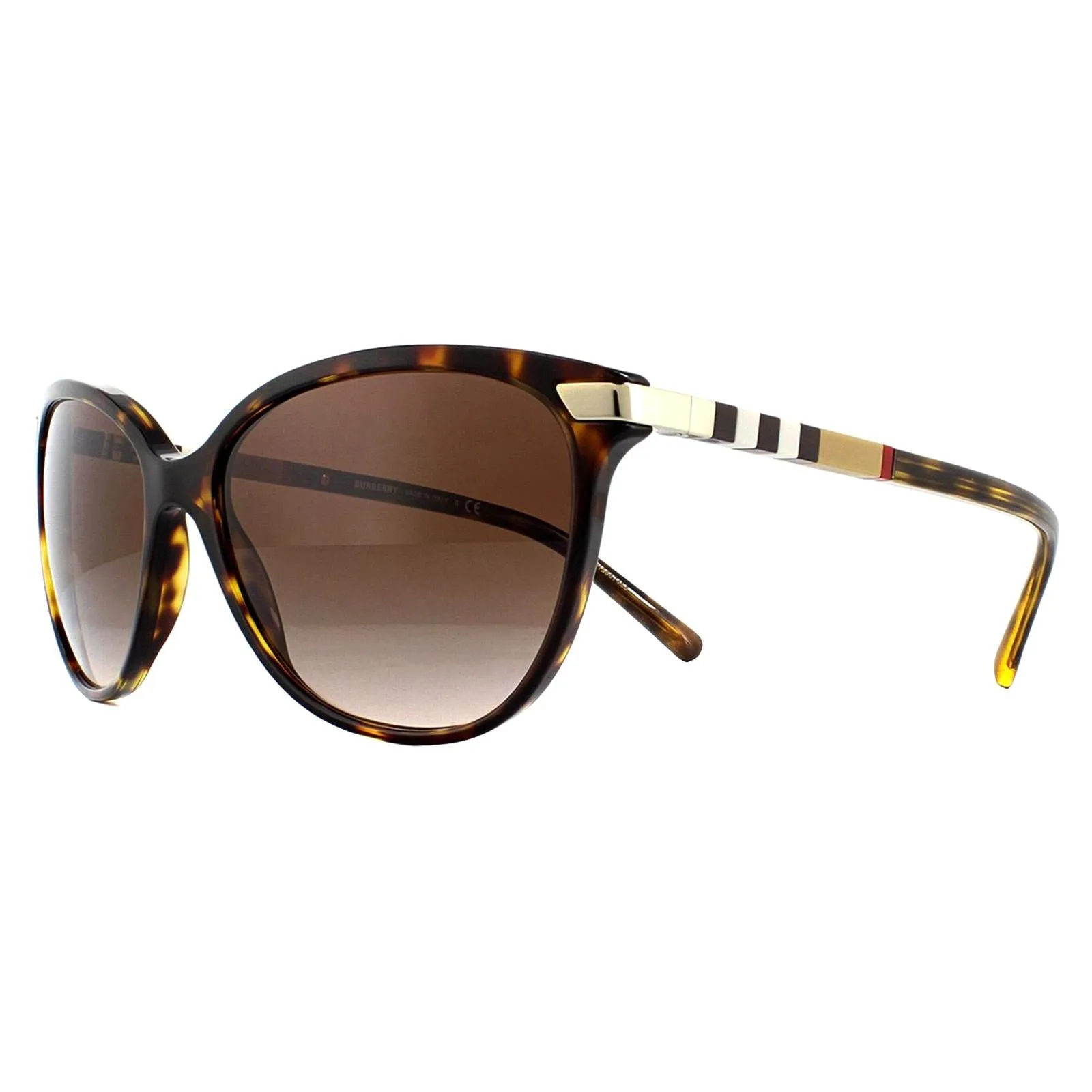 Burberry Sunglasses BE4216 300213 Dark Havana With Gold Detailing Brown Gradient