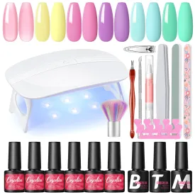 Colorful Bubbles | 6 Colors 7ml Gel Polish with 6W Nail Lamp