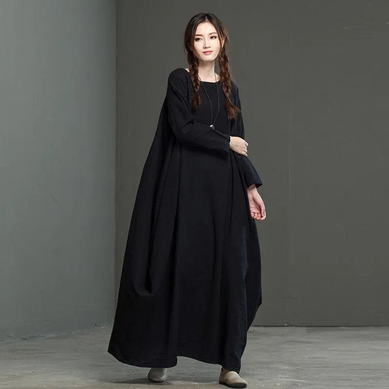 Cotton and Linen Oversized Maxi Dress