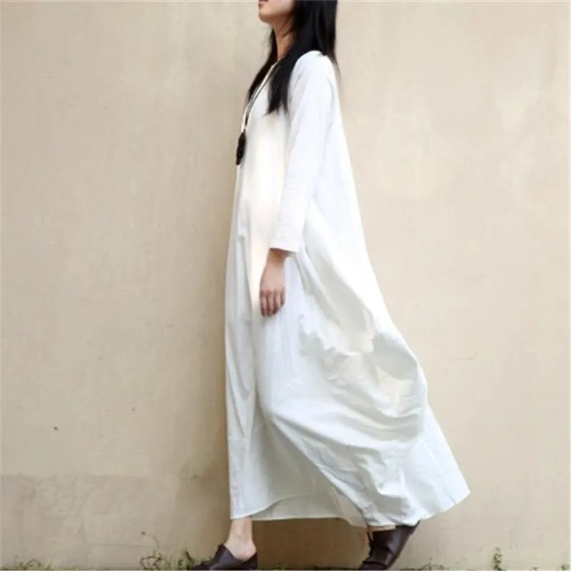 Cotton and Linen Oversized Maxi Dress