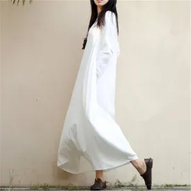 Cotton and Linen Oversized Maxi Dress