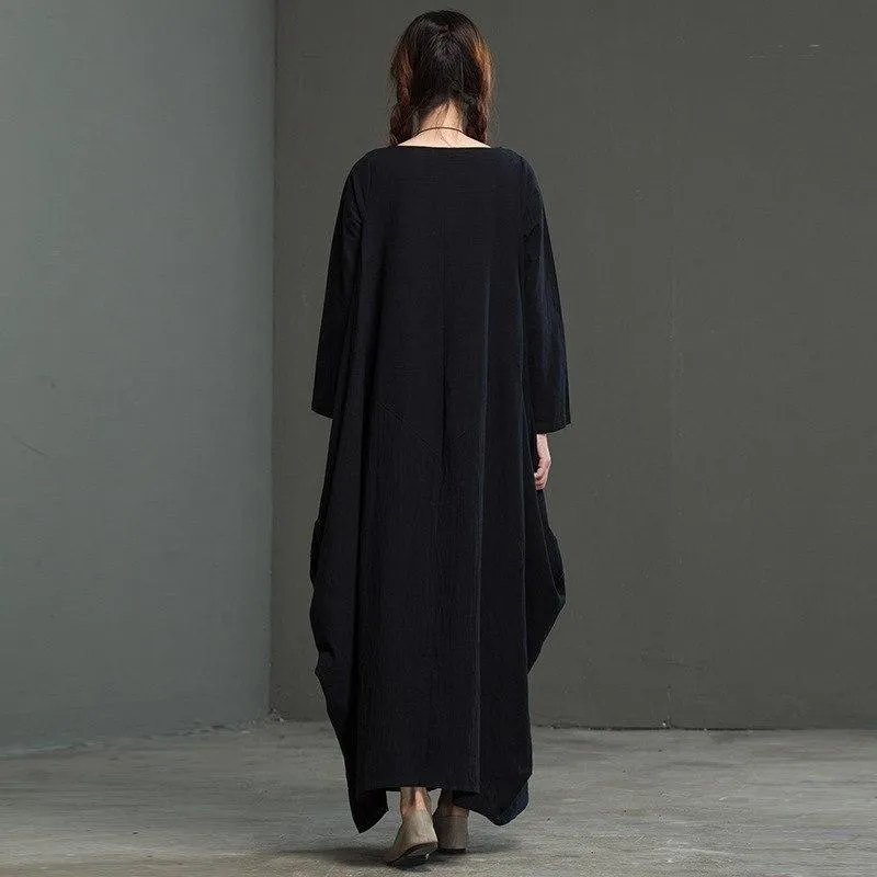 Cotton and Linen Oversized Maxi Dress