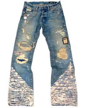 Distressed Paisley Flares- 28