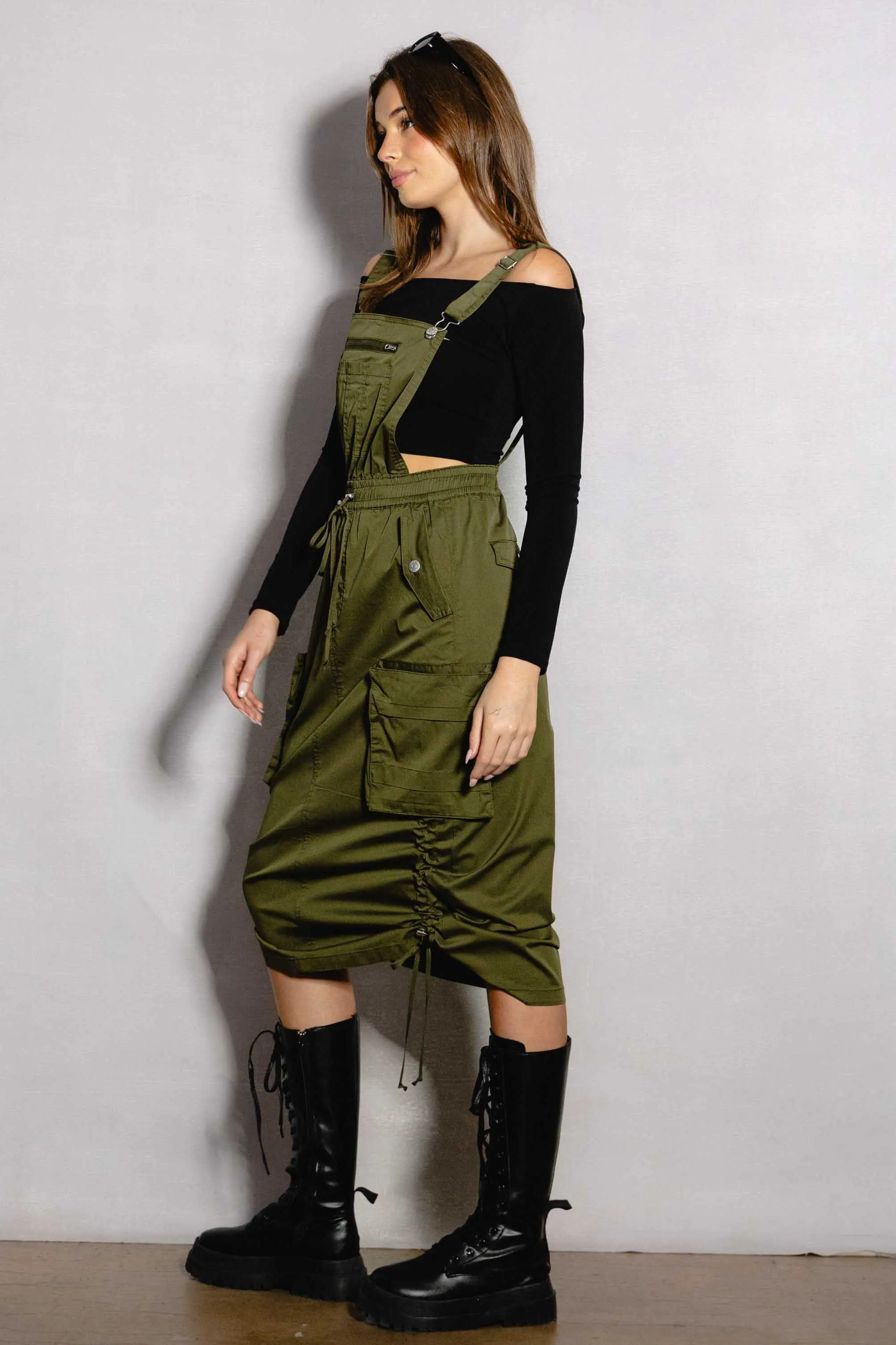 Dungaree Cargo Skirt Jumpsuit