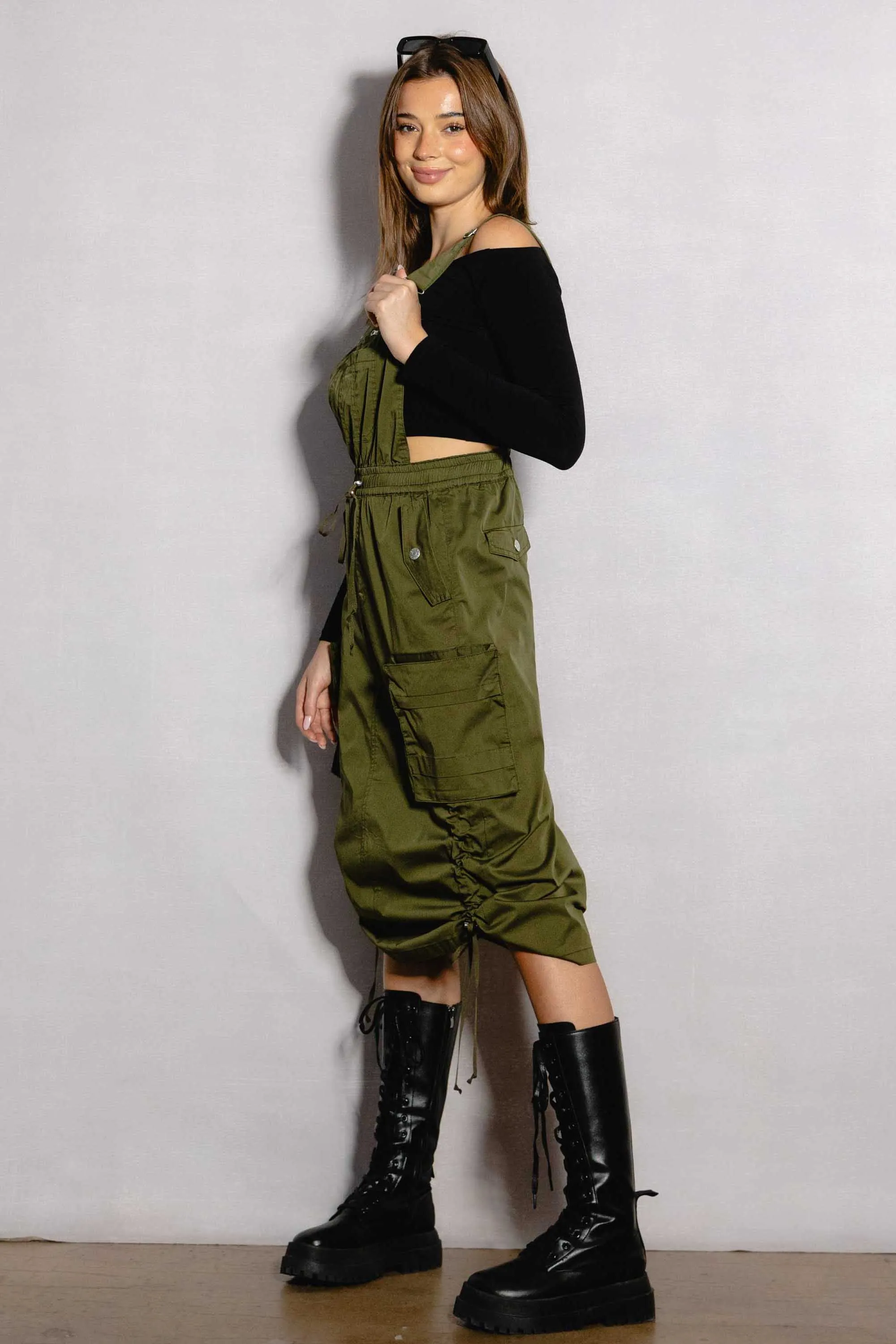 Dungaree Cargo Skirt Jumpsuit