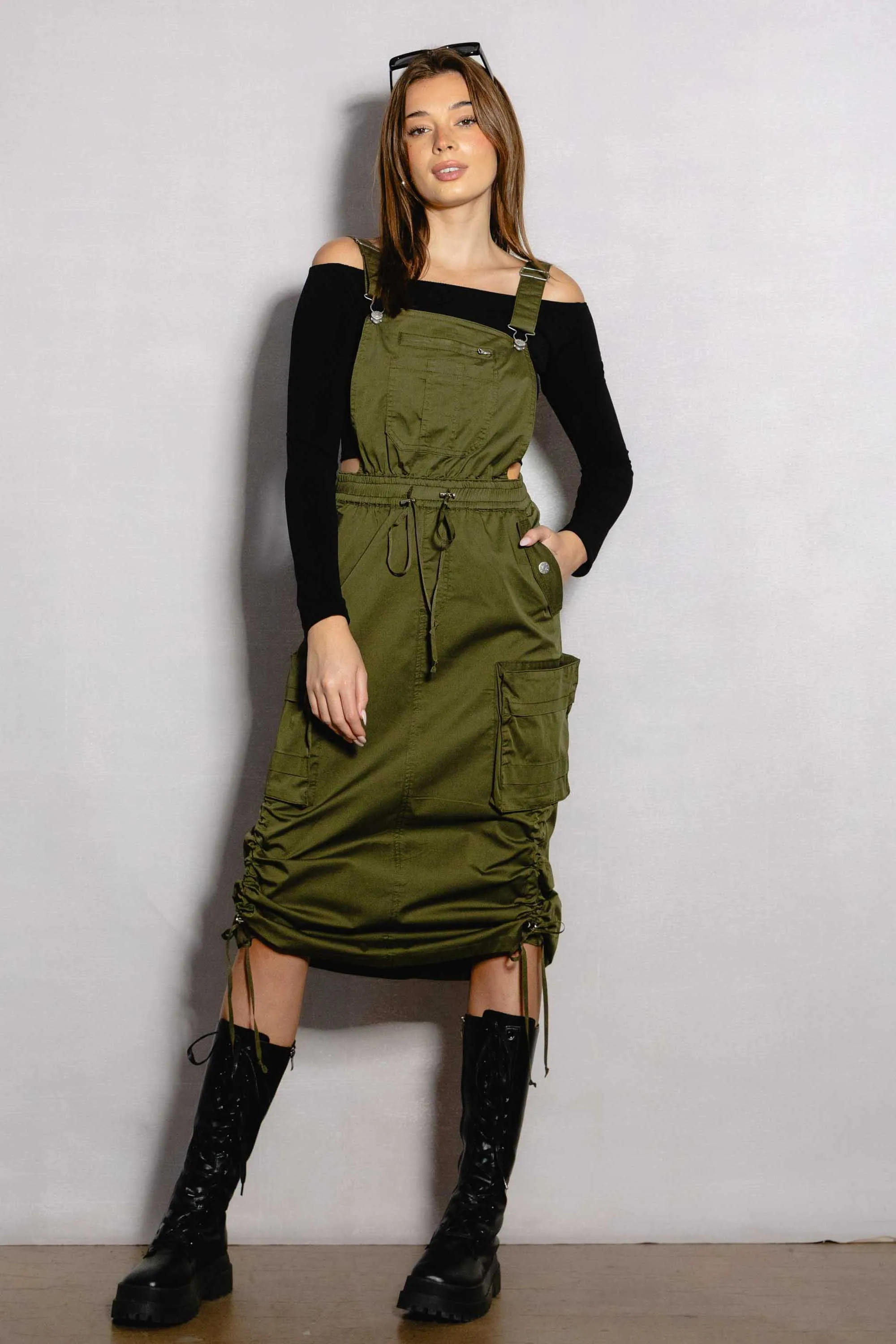 Dungaree Cargo Skirt Jumpsuit