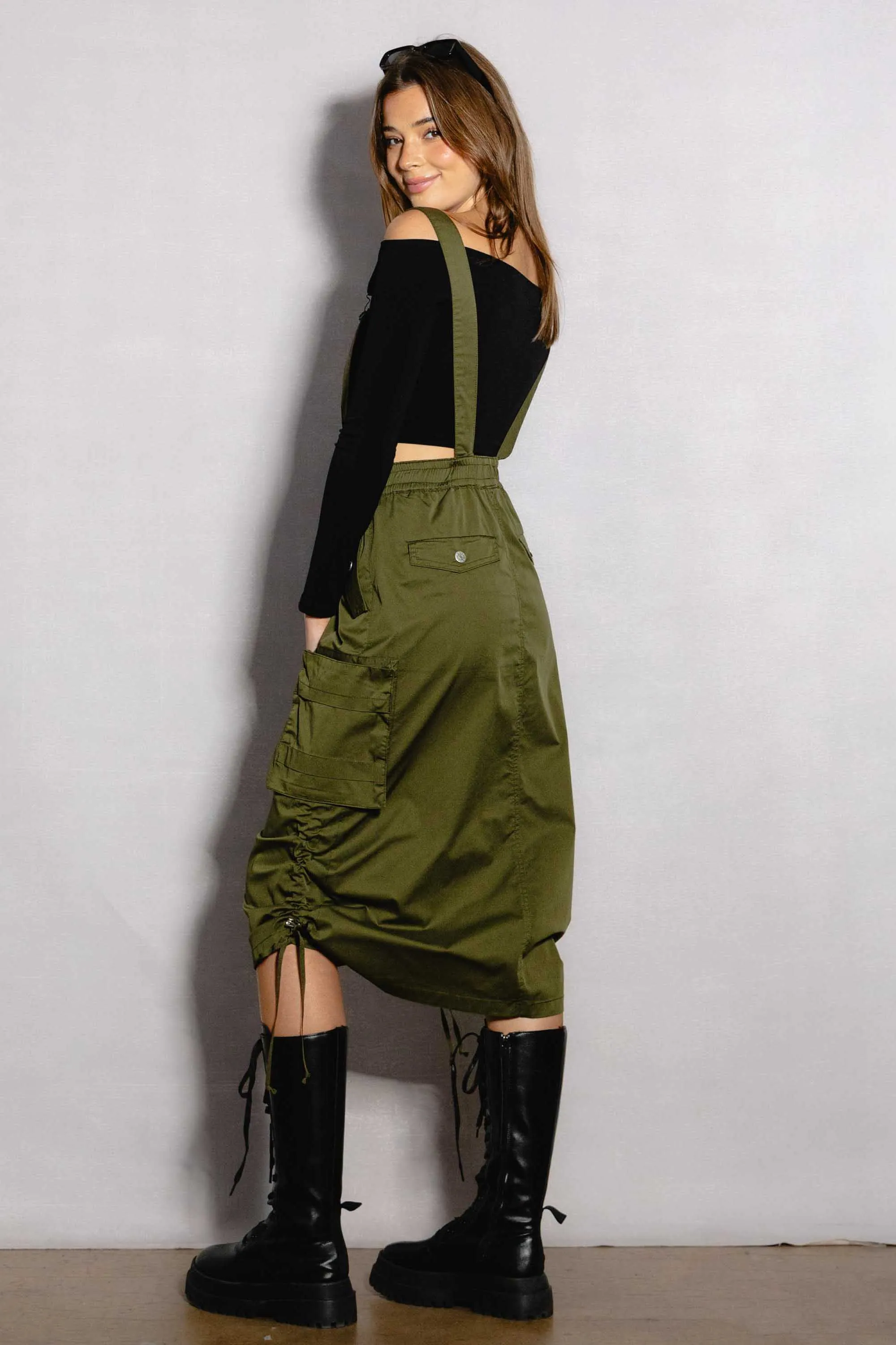 Dungaree Cargo Skirt Jumpsuit