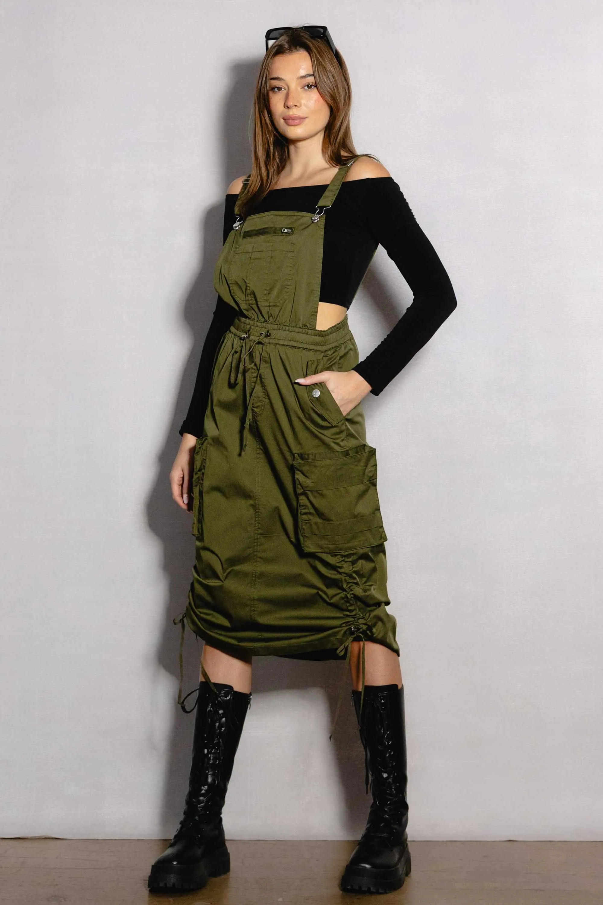 Dungaree Cargo Skirt Jumpsuit