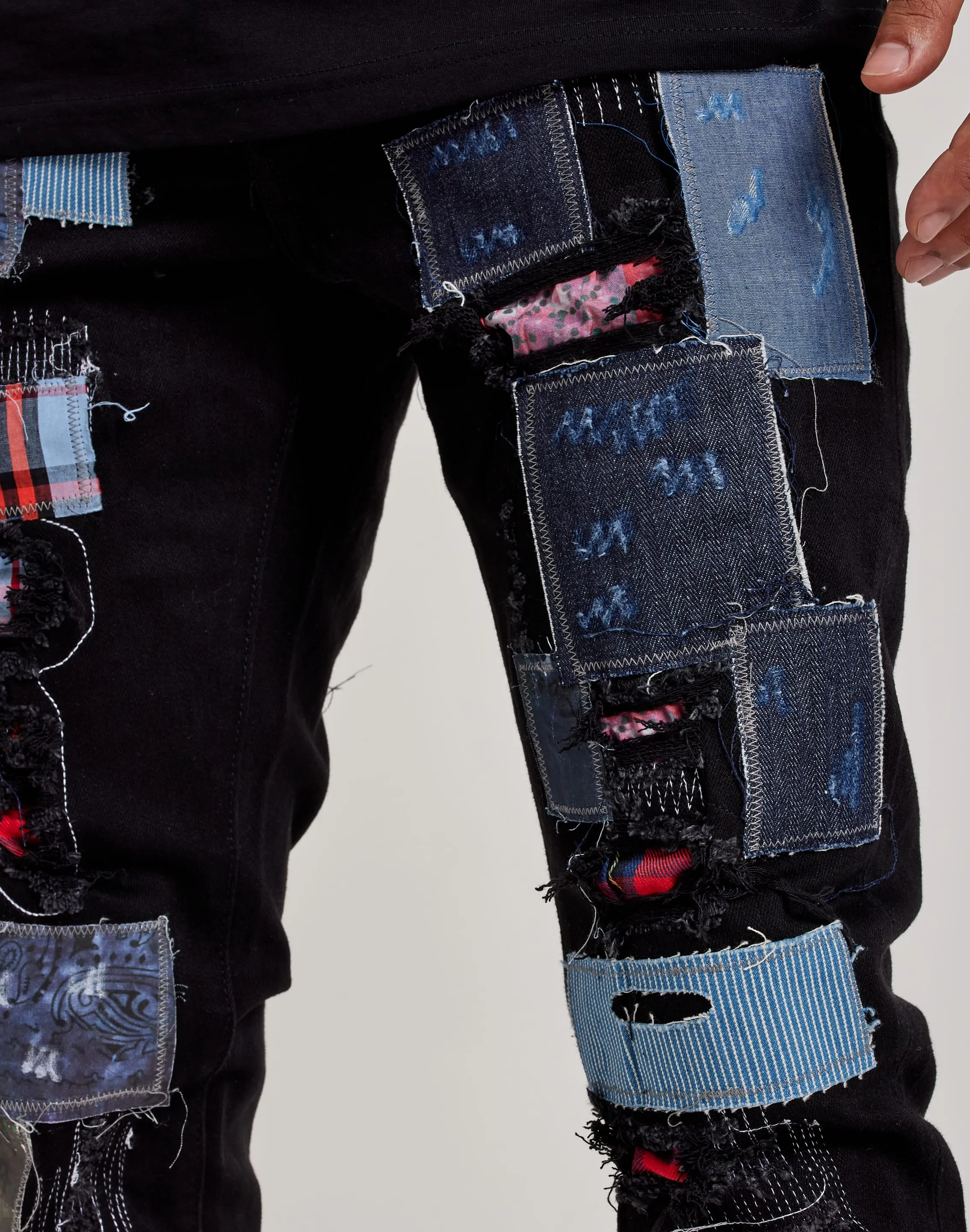 Embellish Nyc Patchwork Denim Jeans