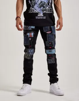 Embellish Nyc Patchwork Denim Jeans