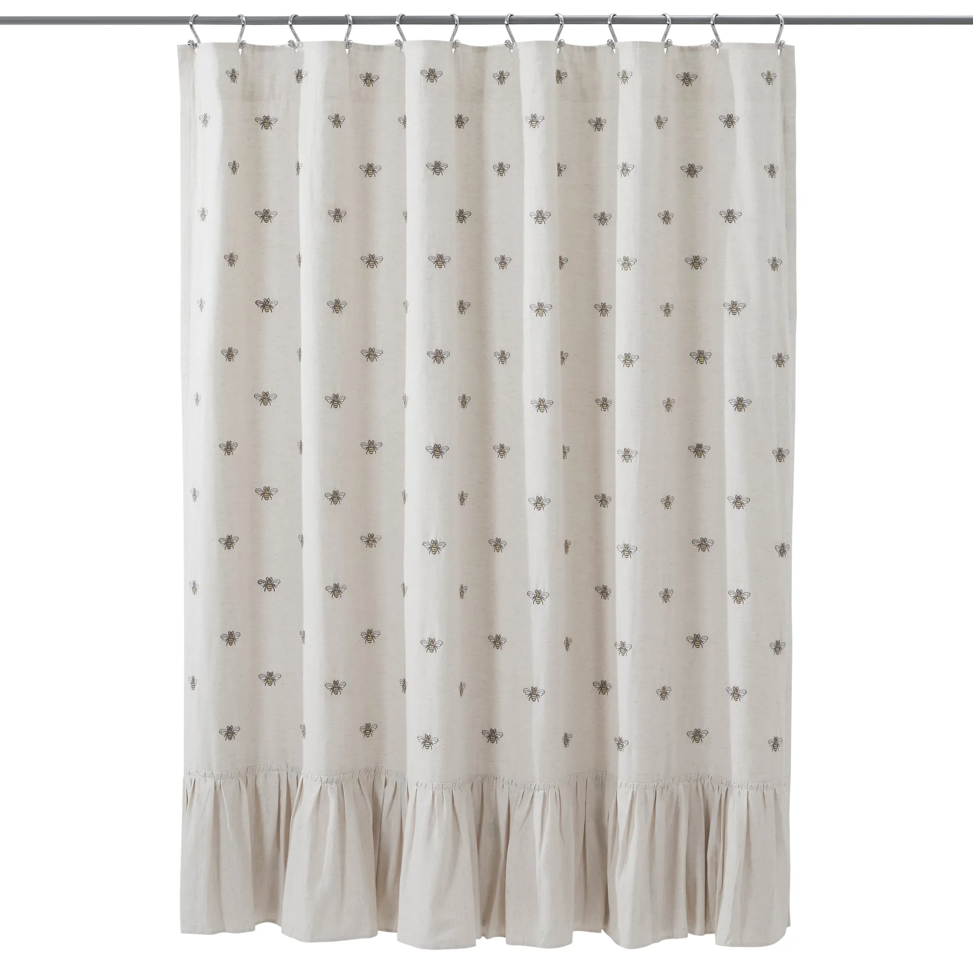 Embroidered Bee Shower Curtain