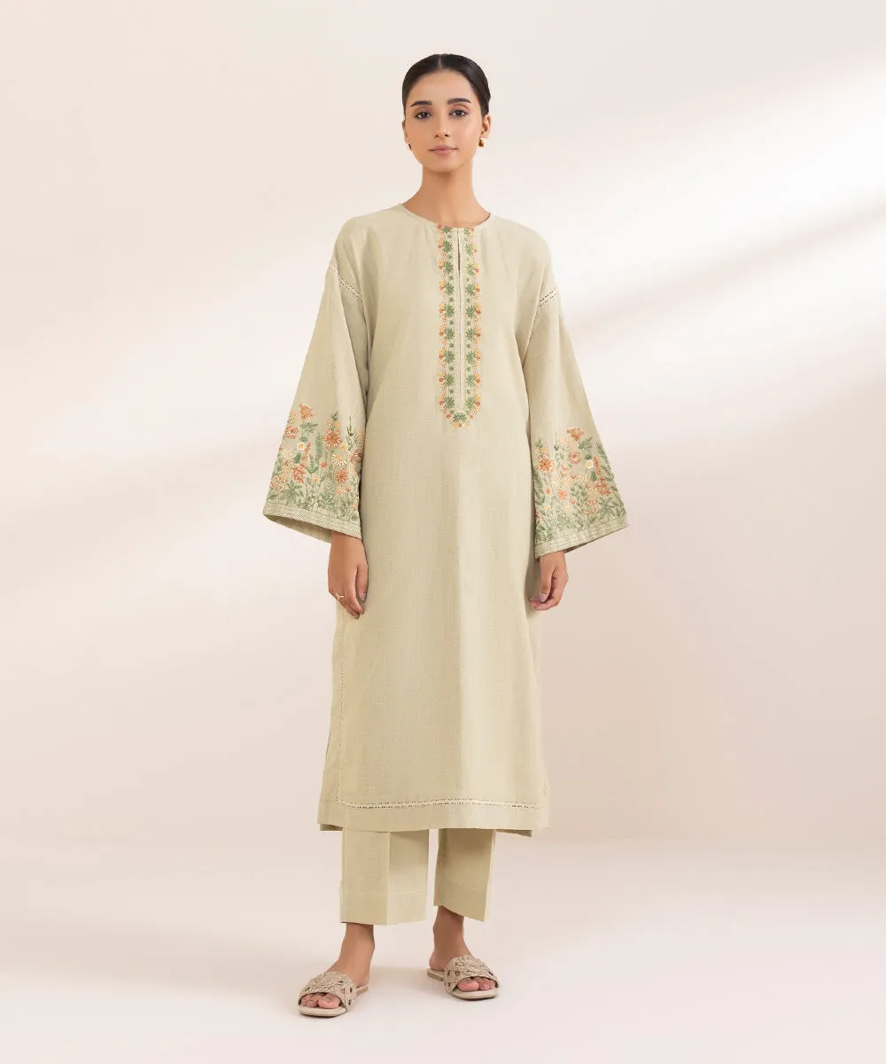 Embroidered Cotton Linen Shirt