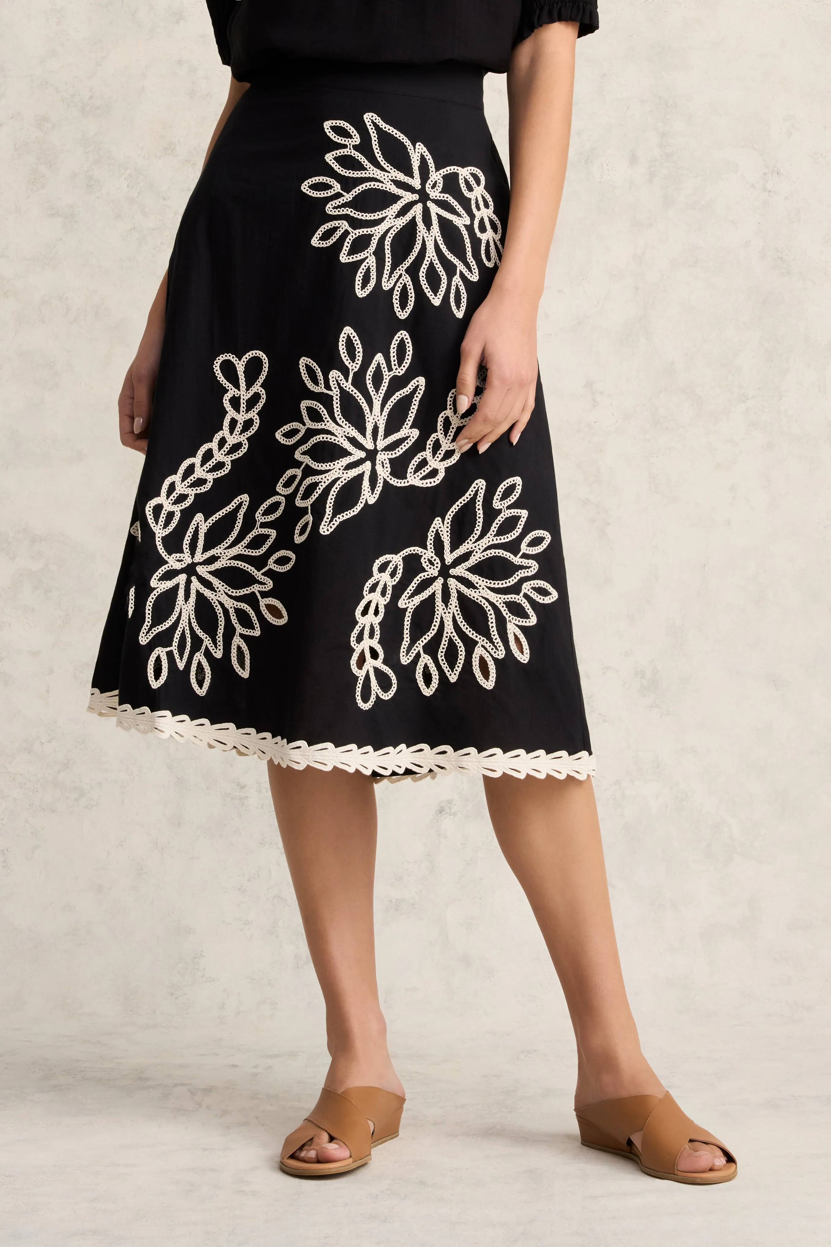 Embroidered Cotton Skirt