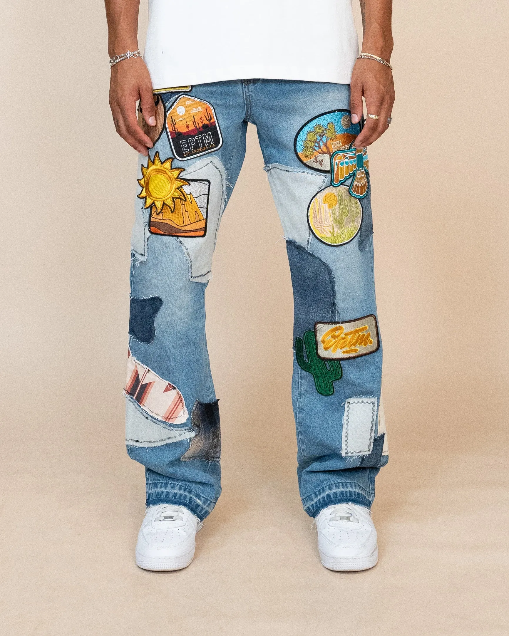 EPTM PATCHWORK JEANS - BLUE