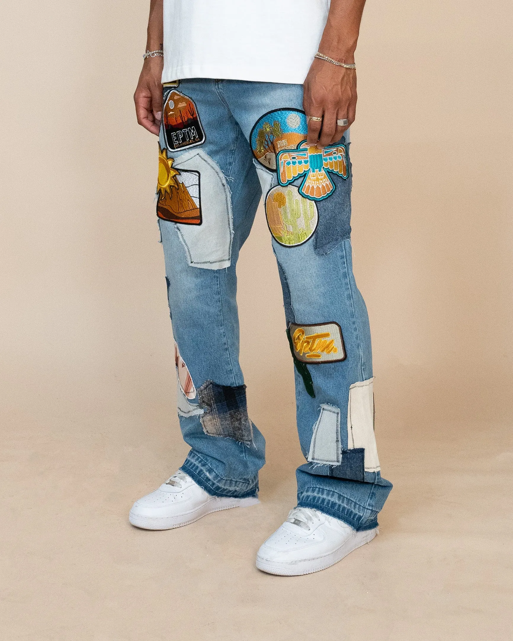 EPTM PATCHWORK JEANS - BLUE