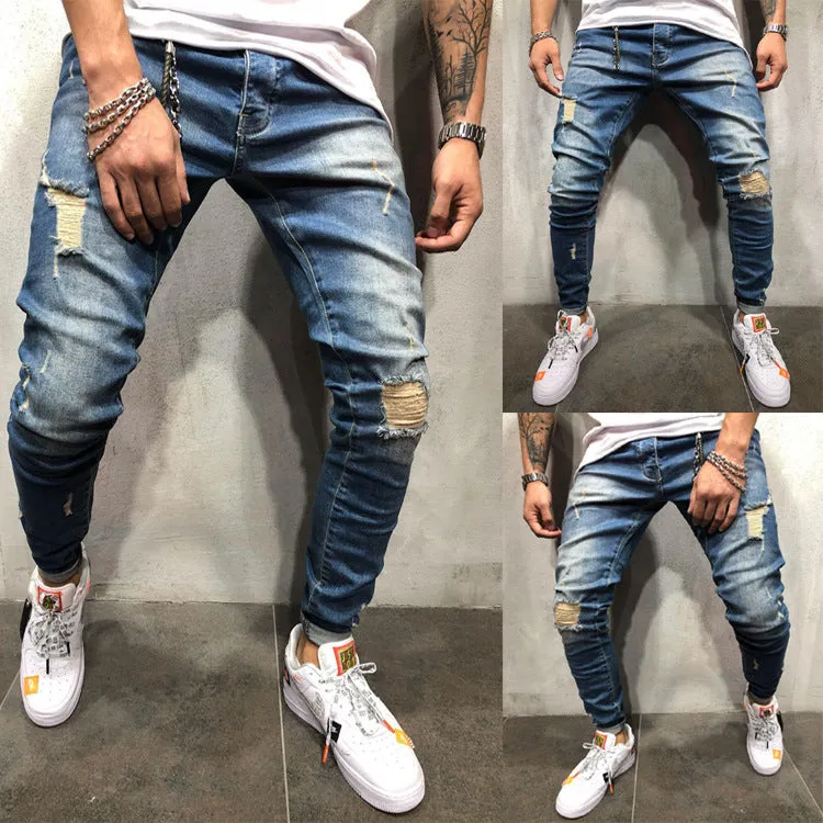 Fashion ripped men's jeans