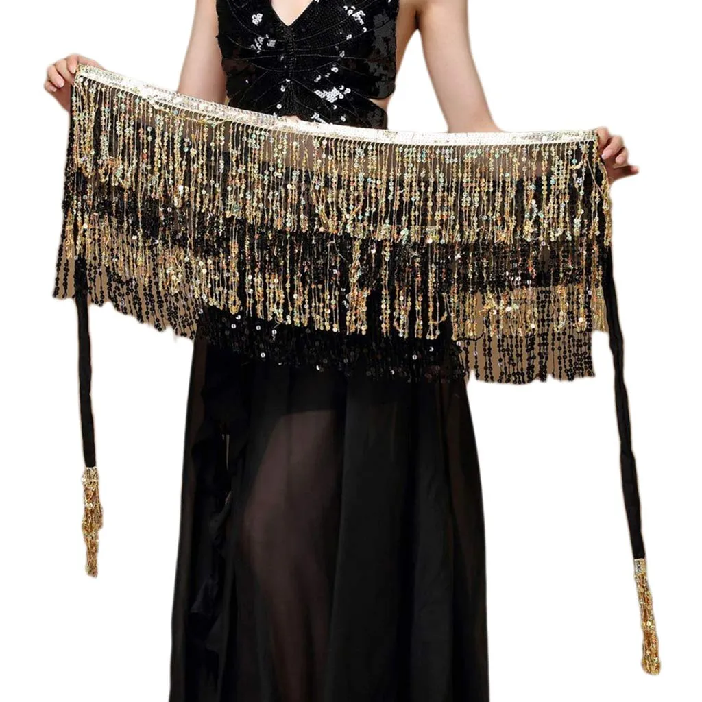 Gold and Black Sequin Wrap Around Skirt