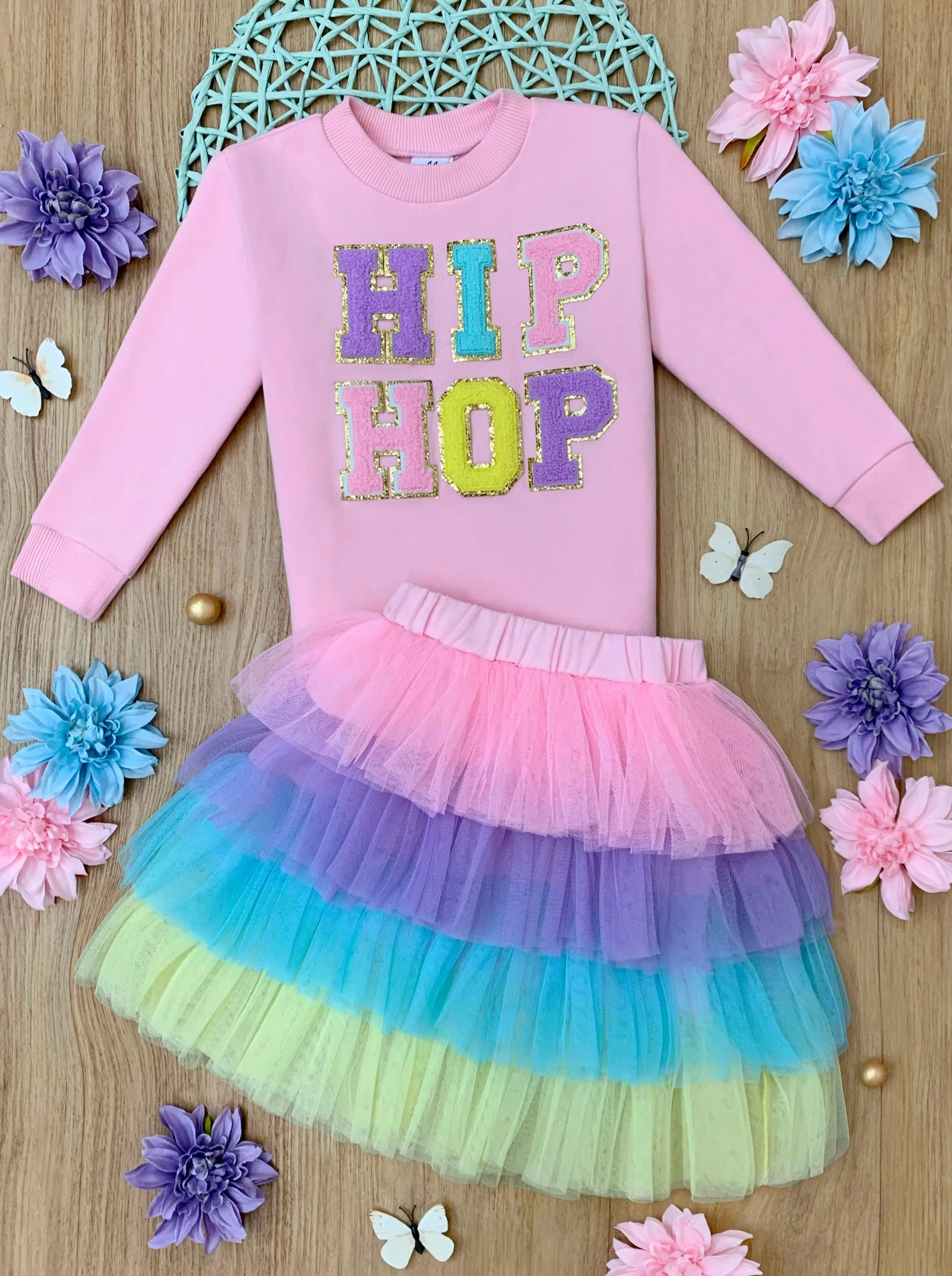 Hip Hop Sparkle Tutu Skirt Set