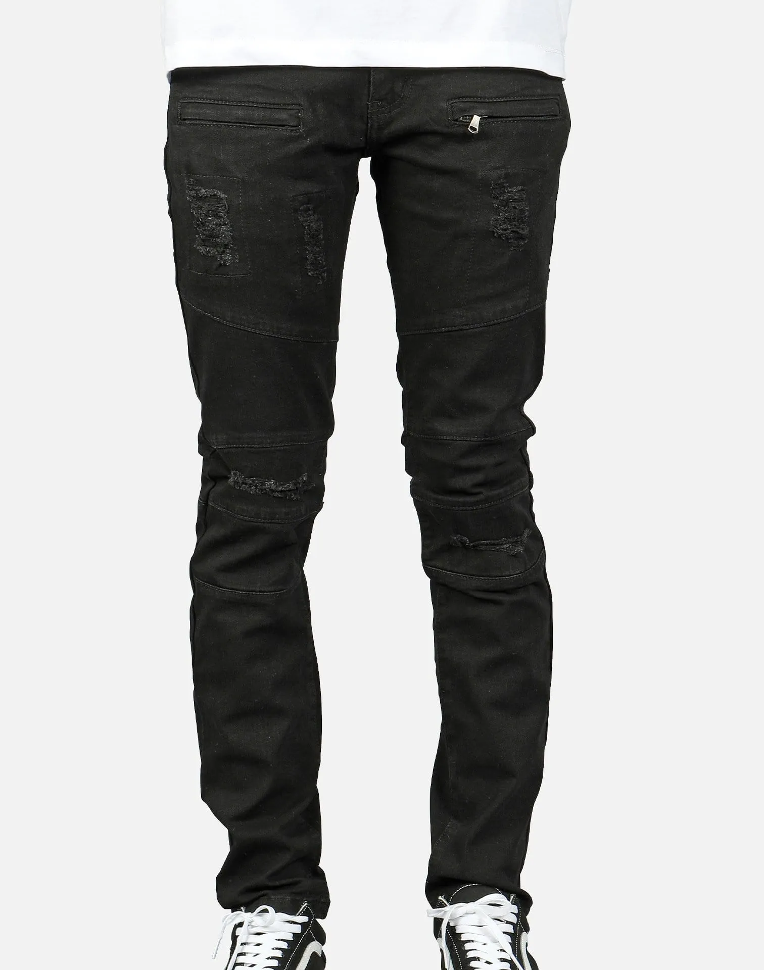 Kilogram DISTRESSED MOTO REPAIR JEANS