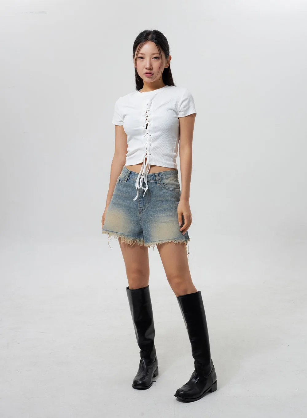 Mid-Rise Ripped Jeans CY323