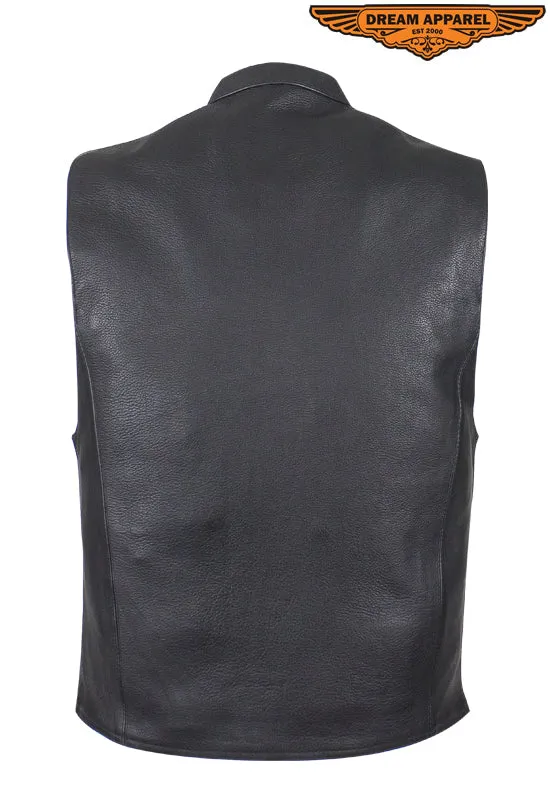 Motorcycle Club Vest with Low Profile Collar