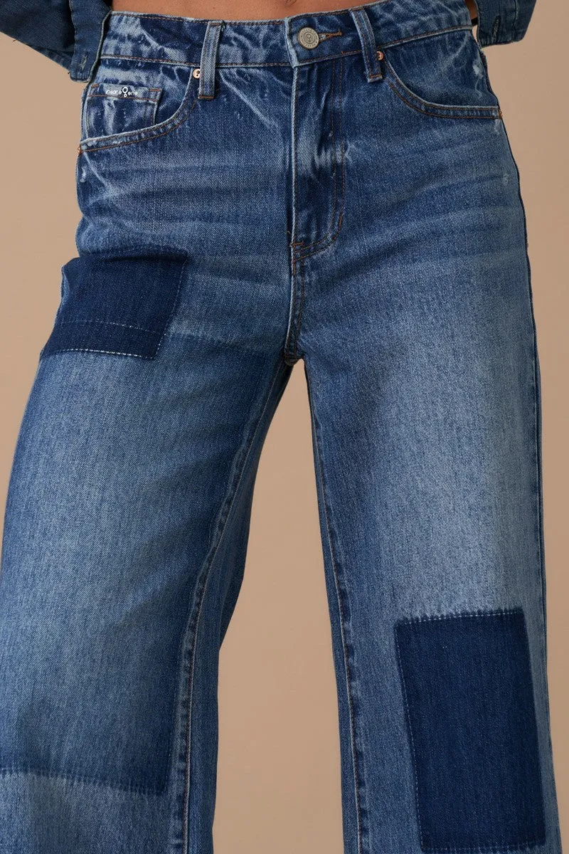 Peyton (Relaxed Wide Leg Patchwork Jean)