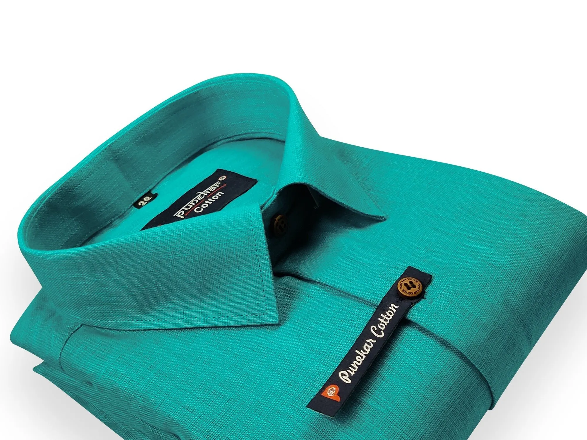 Rama Green Color Linenza Linen Formal Shirts For Men