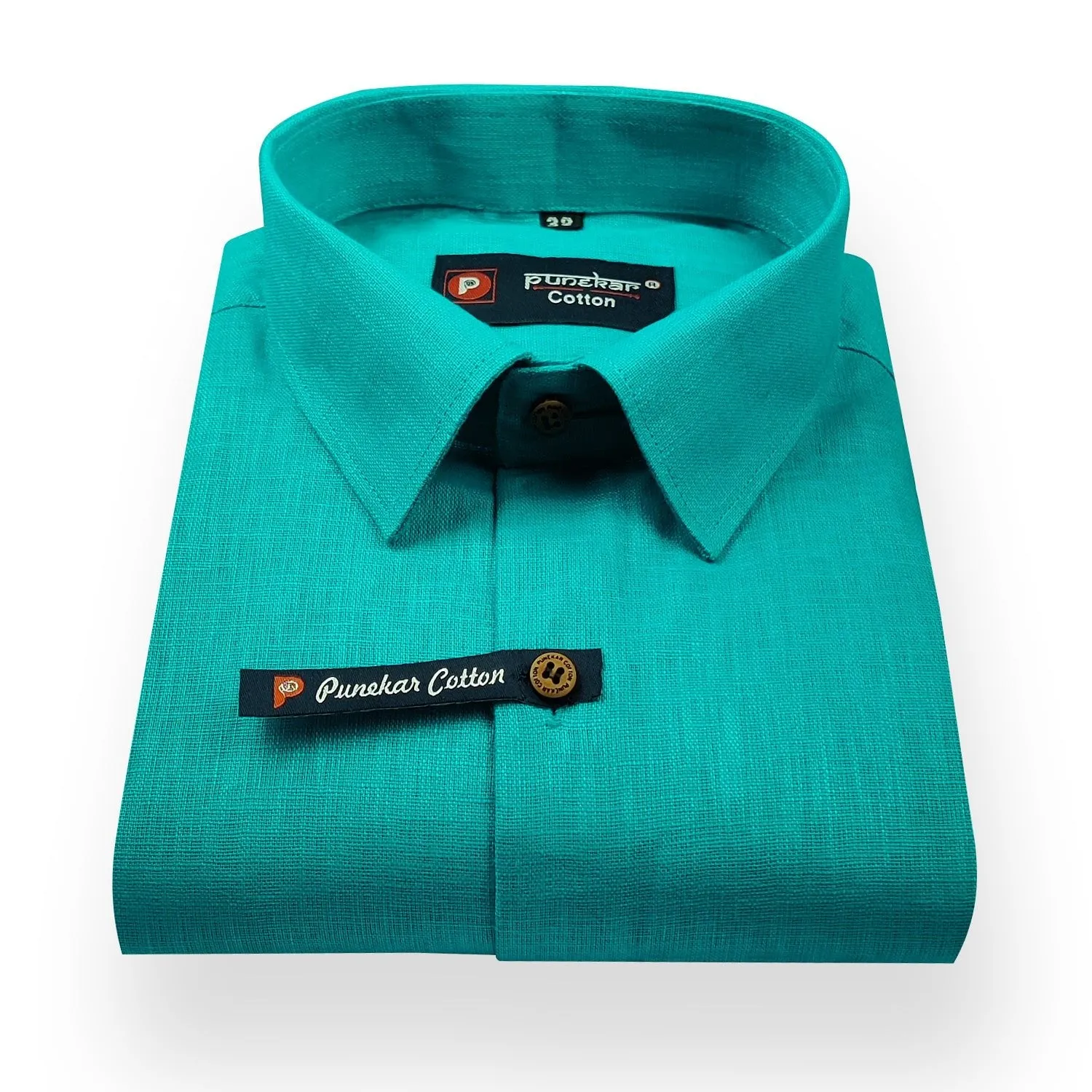 Rama Green Color Linenza Linen Formal Shirts For Men