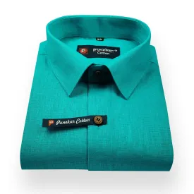 Rama Green Color Linenza Linen Formal Shirts For Men