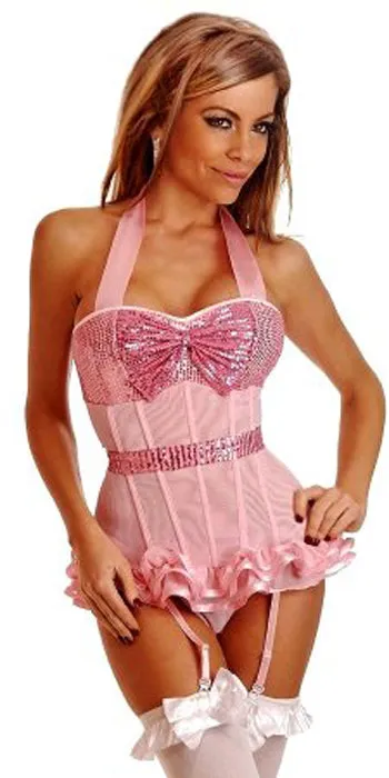 Sequin Halter Top Corset