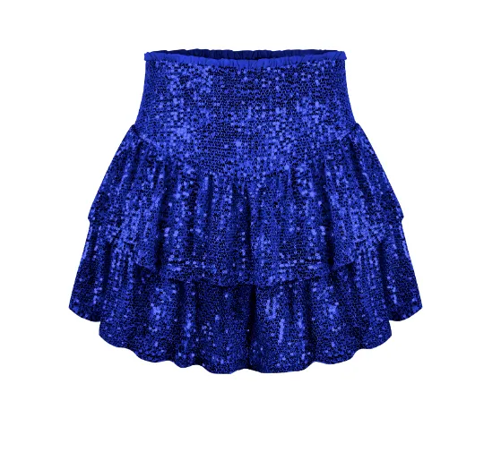 Sequin Tiered Ruffle Rara Skirt