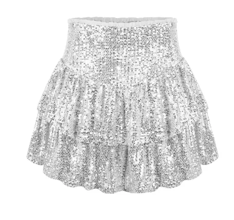 Sequin Tiered Ruffle Rara Skirt