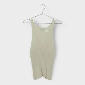 Shaina Mote Cream Ribbed Knitted Tank