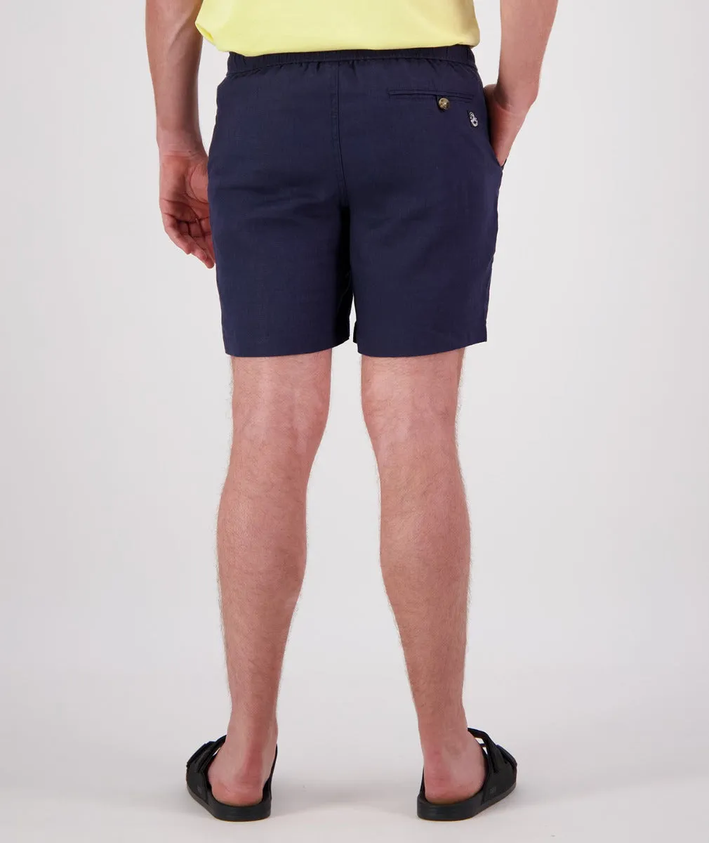 Swanndri - Neville Linen Short - Navy | Taupe