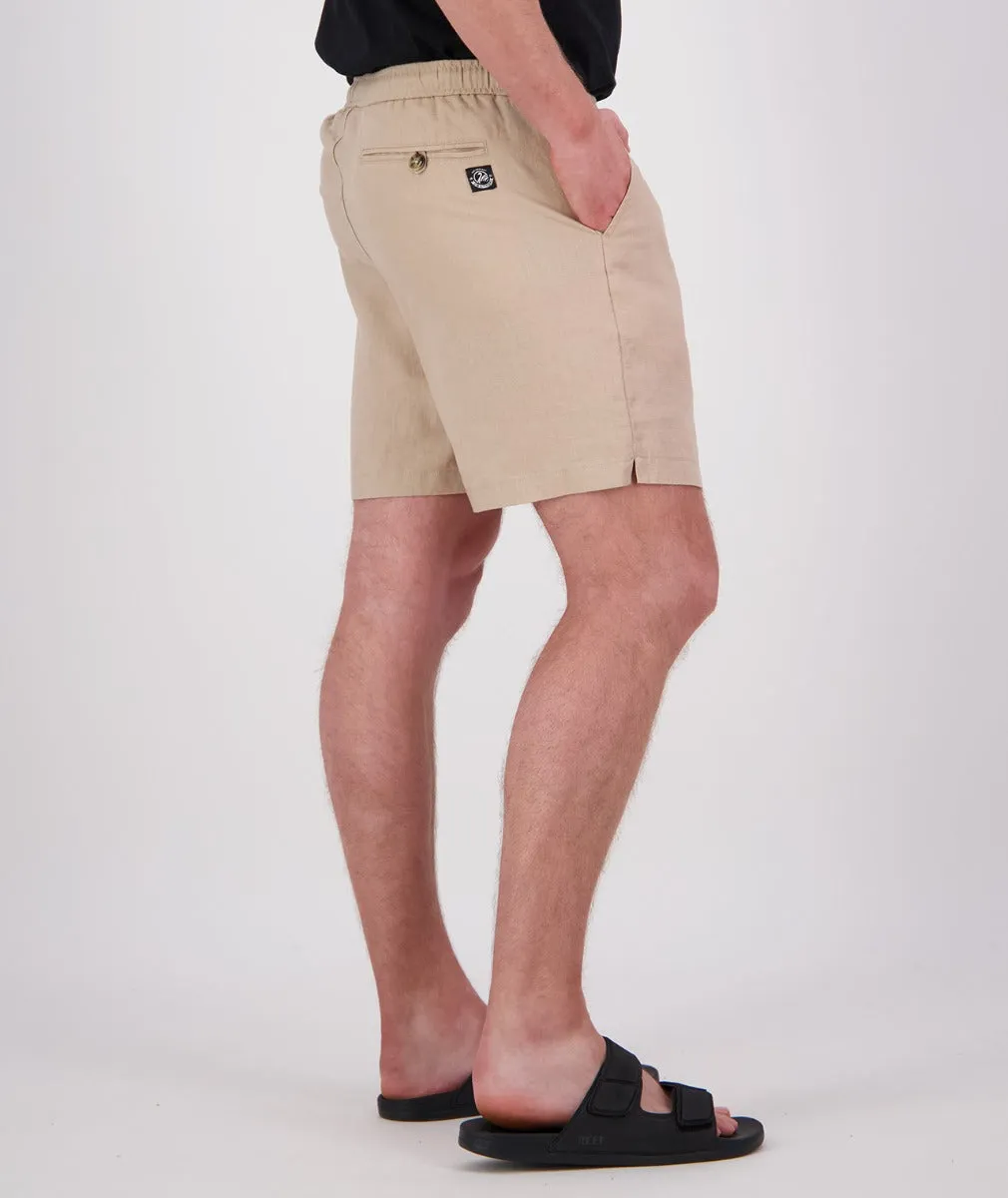 Swanndri - Neville Linen Short - Navy | Taupe