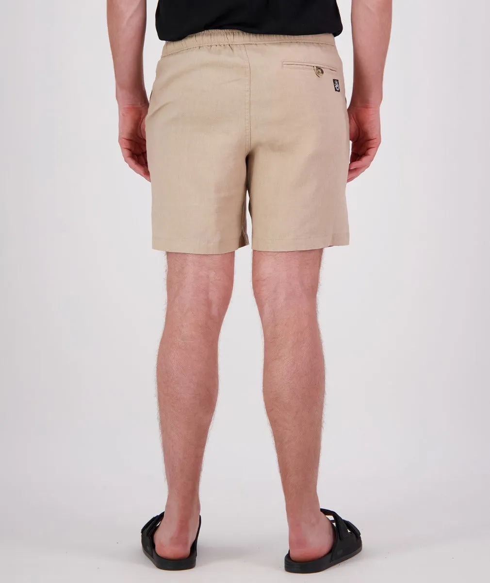 Swanndri - Neville Linen Short - Navy | Taupe