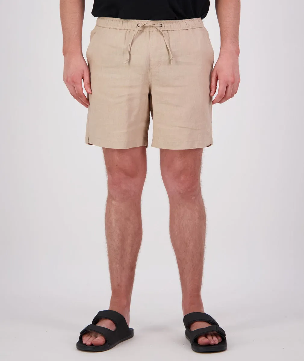 Swanndri - Neville Linen Short - Navy | Taupe