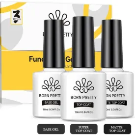 Trio Pack - Base Coat   Top Coat   Matte Top Coat Born Pretty 10ml