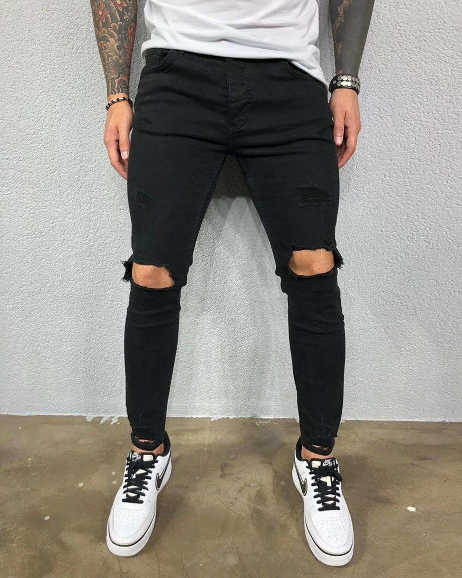 Urban Edge Ripped Stretchy Jeans