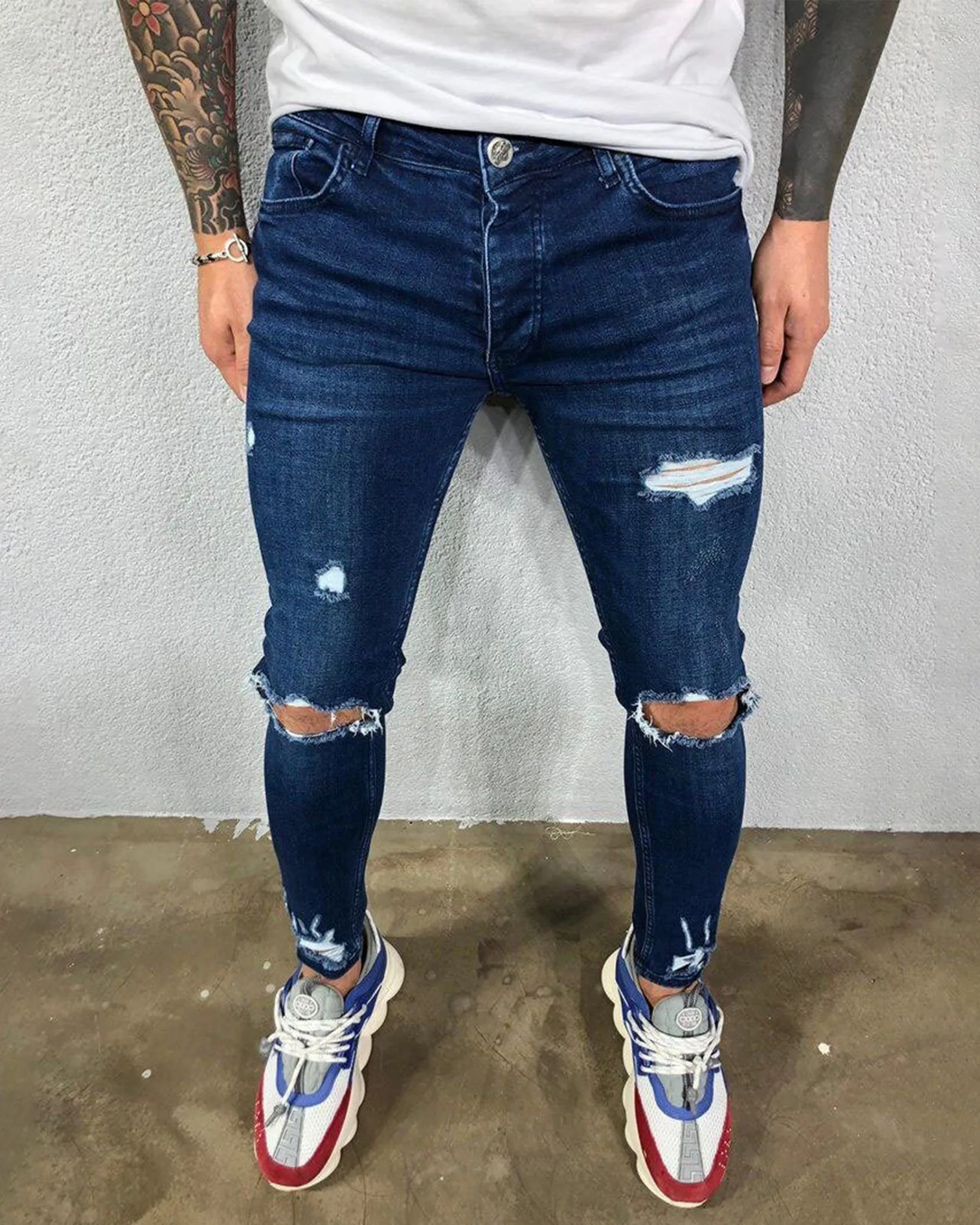 Urban Edge Ripped Stretchy Jeans