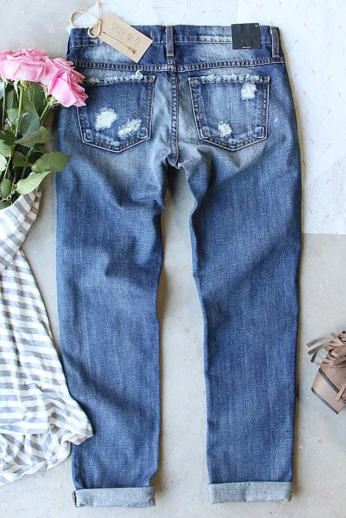 Valentine Heart Patched Jeans