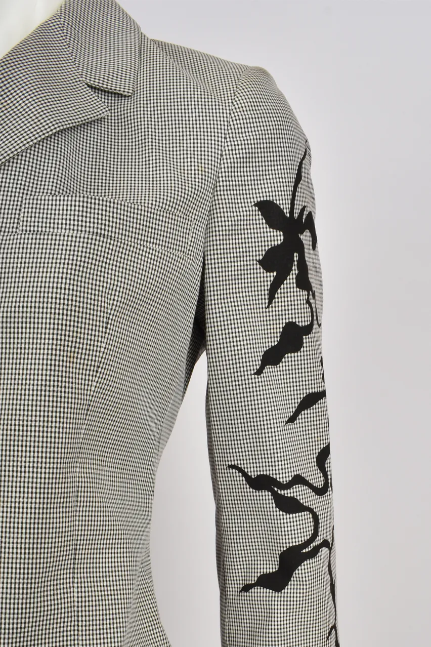 VERSACE JEANS COUTURE GINGHAM SUIT WITH PATCHWORK DETAIL